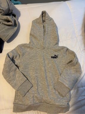 Puma Kids Light Gray Hooded Sweatshirt